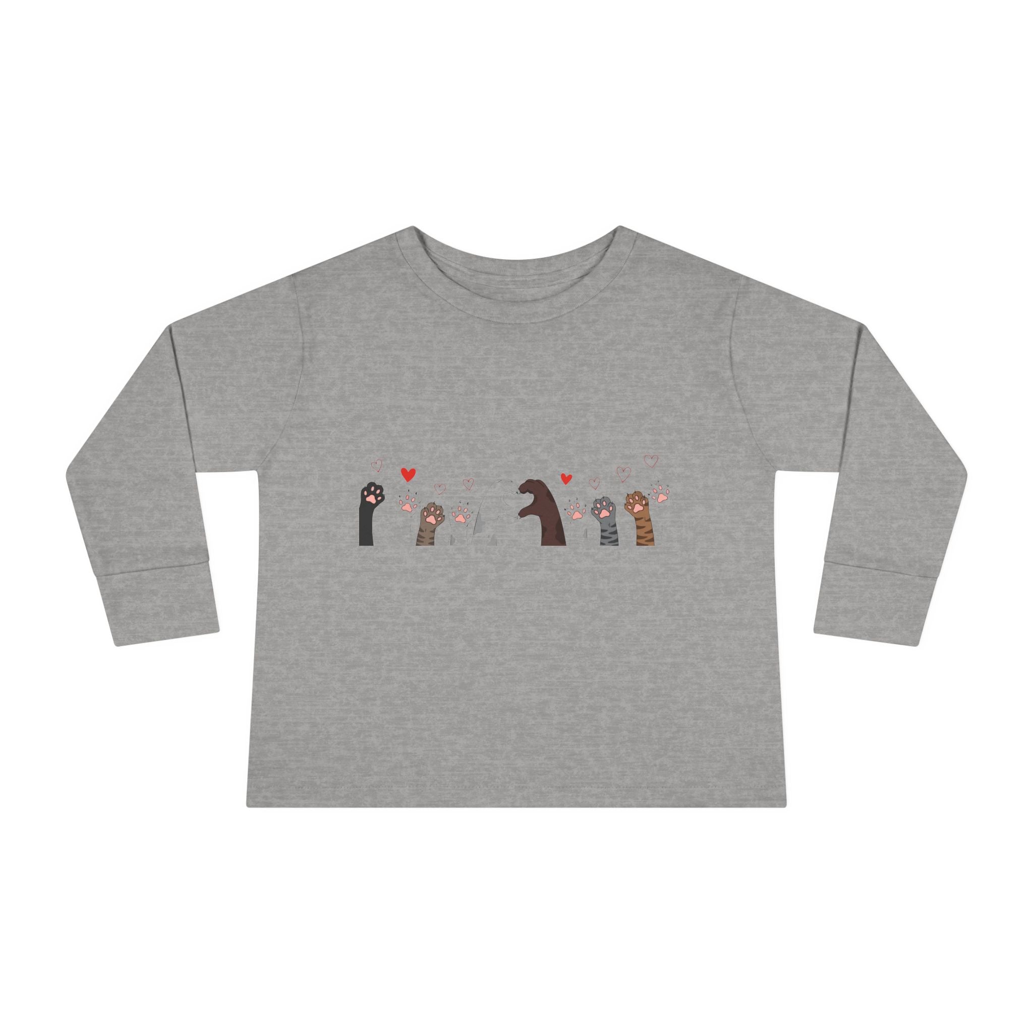 Toddler Tee — Cute Otter Family Long Sleeve Shirt (Hearts)