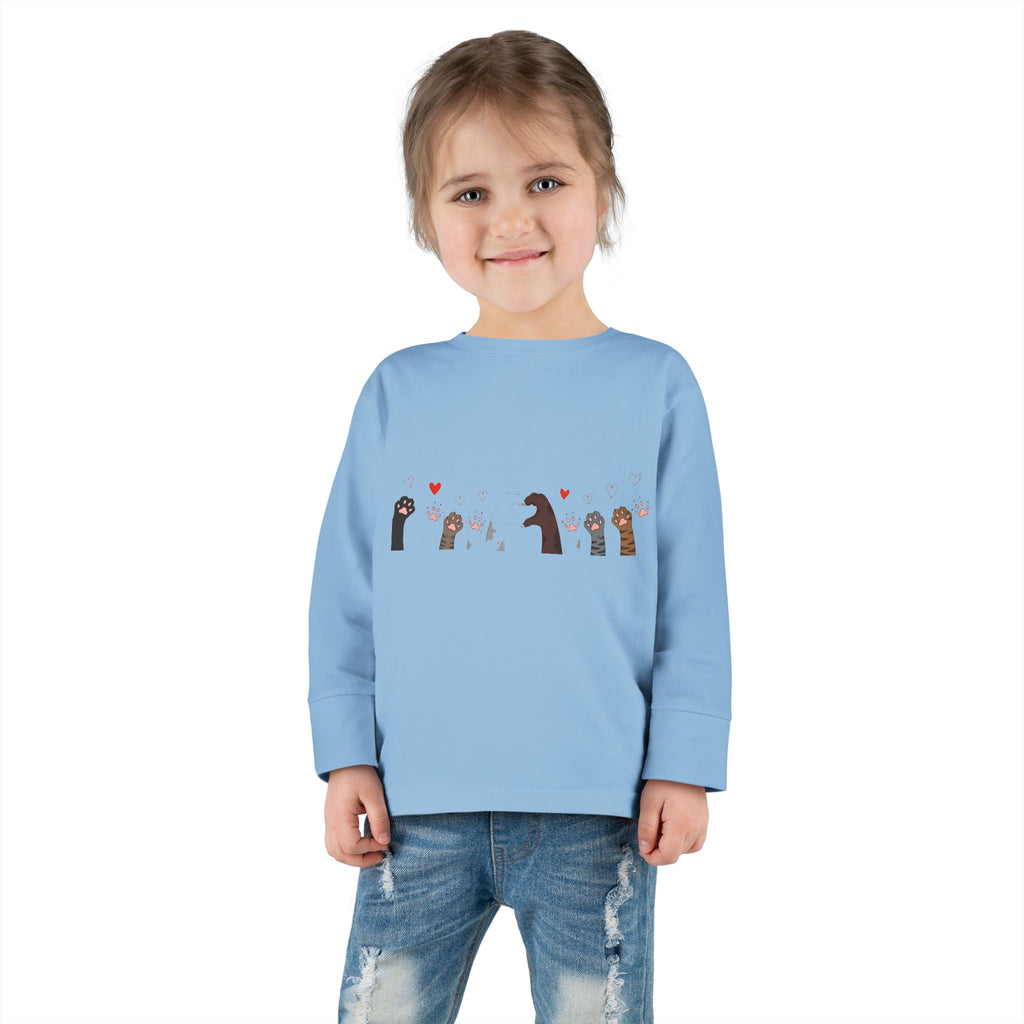 Toddler Tee — Cute Otter Family Long Sleeve Shirt (Hearts)