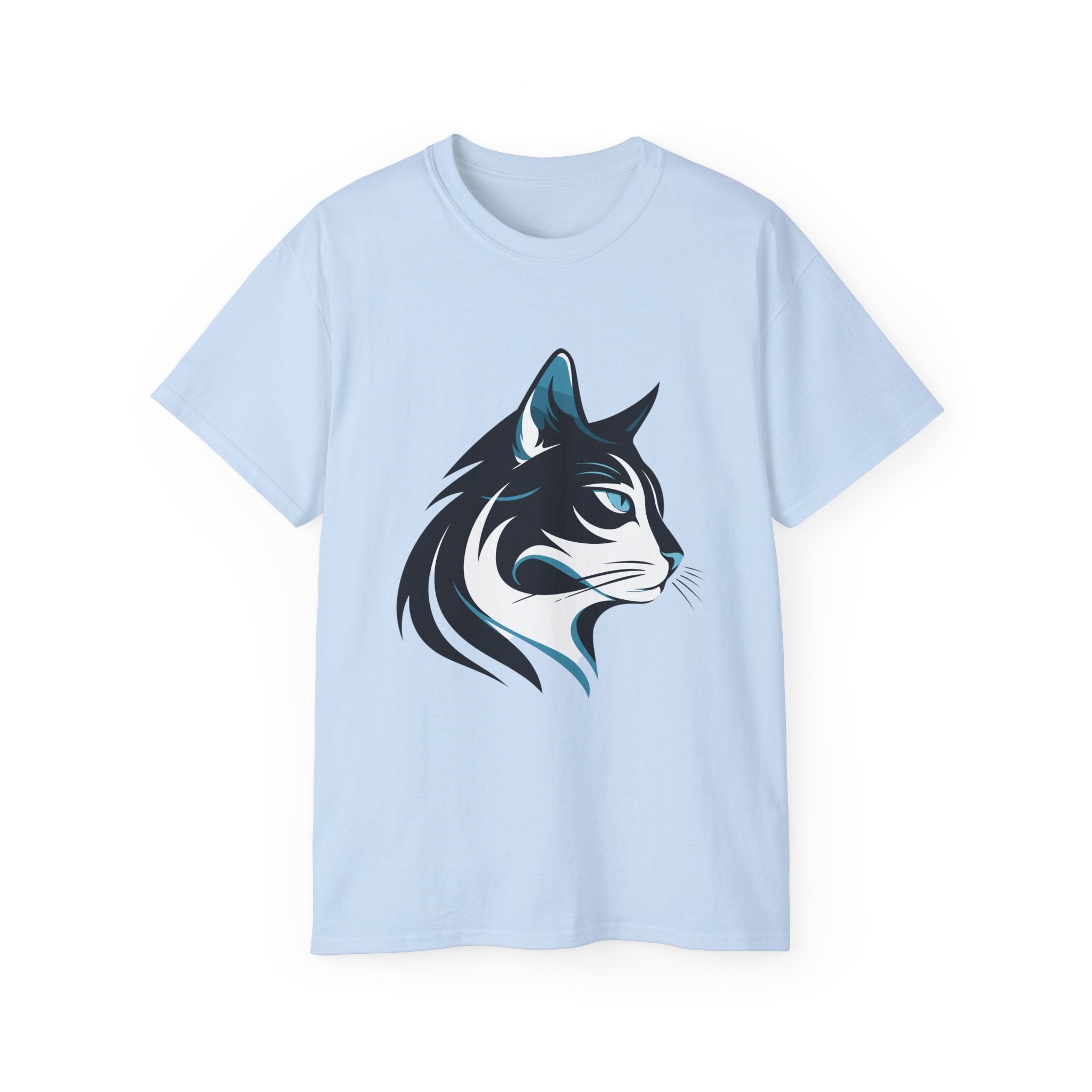 Cat Head Graphic Tee — Stylized Feline Profile Shirt