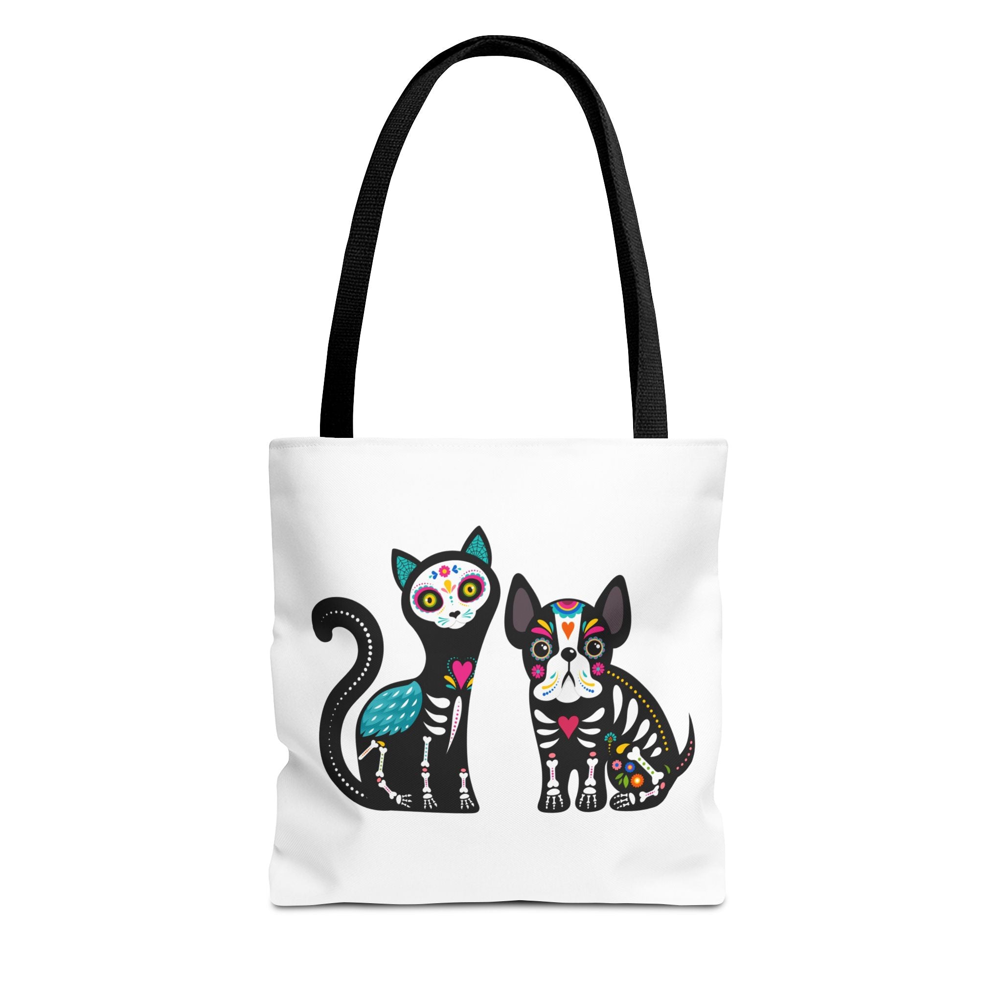 Day of the Dead Pet Tote Bag — Sugar Skull Cat & Dog Canvas Tote