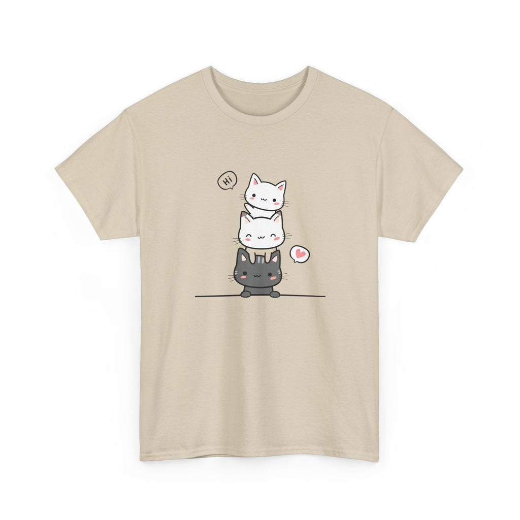 Cute Stacked Cats T-Shirt — Kawaii Cat Tower Tee