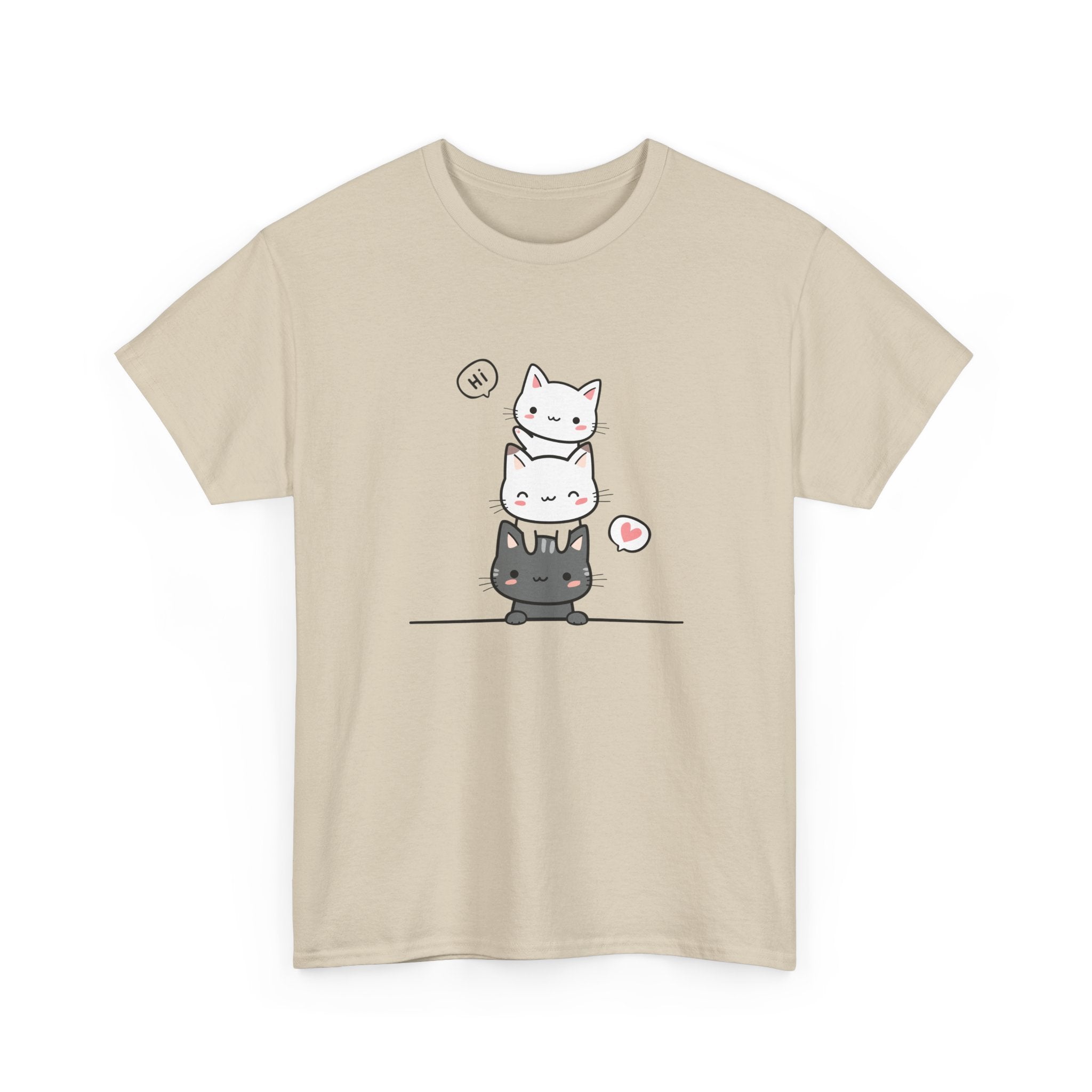 Cute Stacked Cats T-Shirt — Kawaii Cat Tower Tee