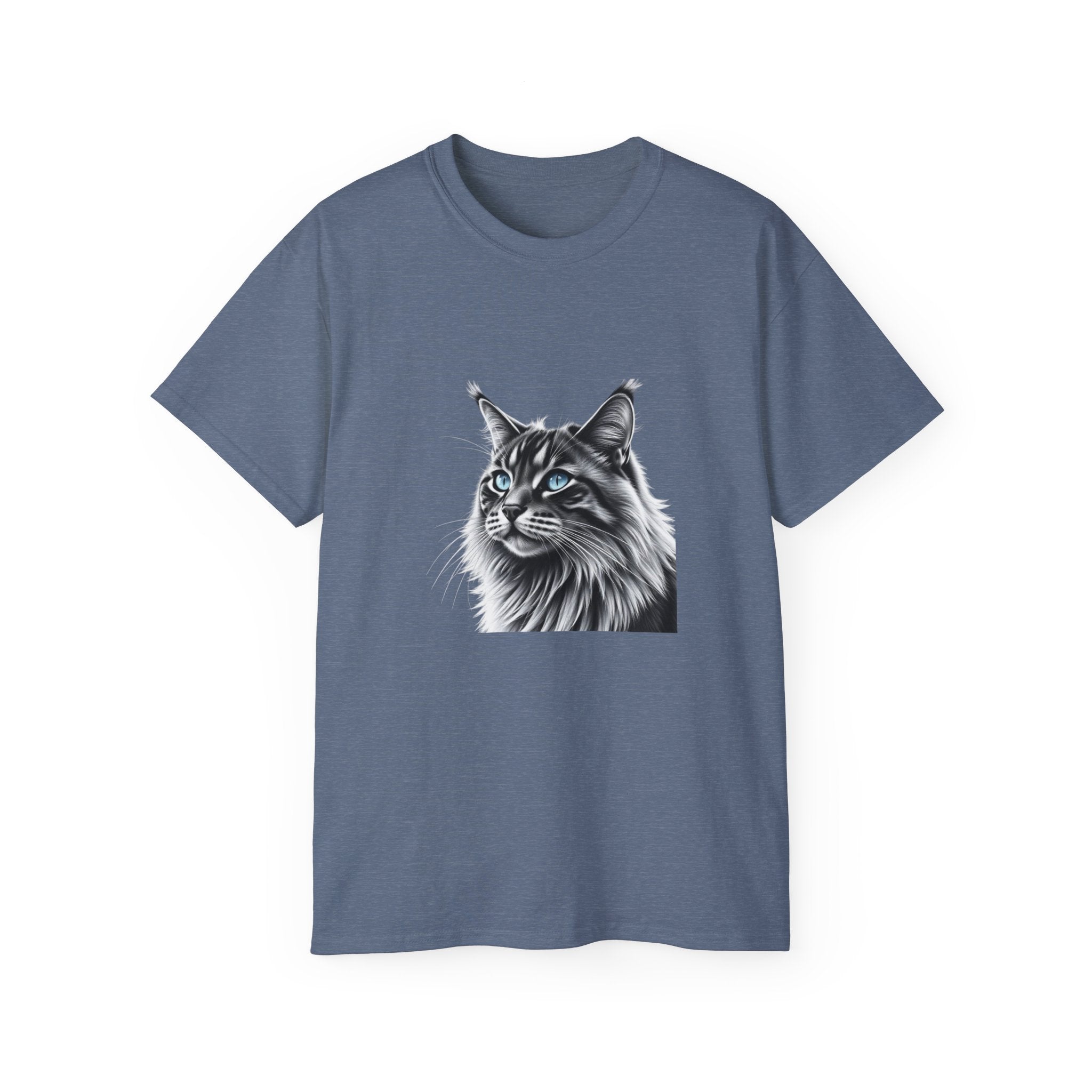 Cat Portrait T-Shirt - "Love My Maine Coon" Graphic Tee