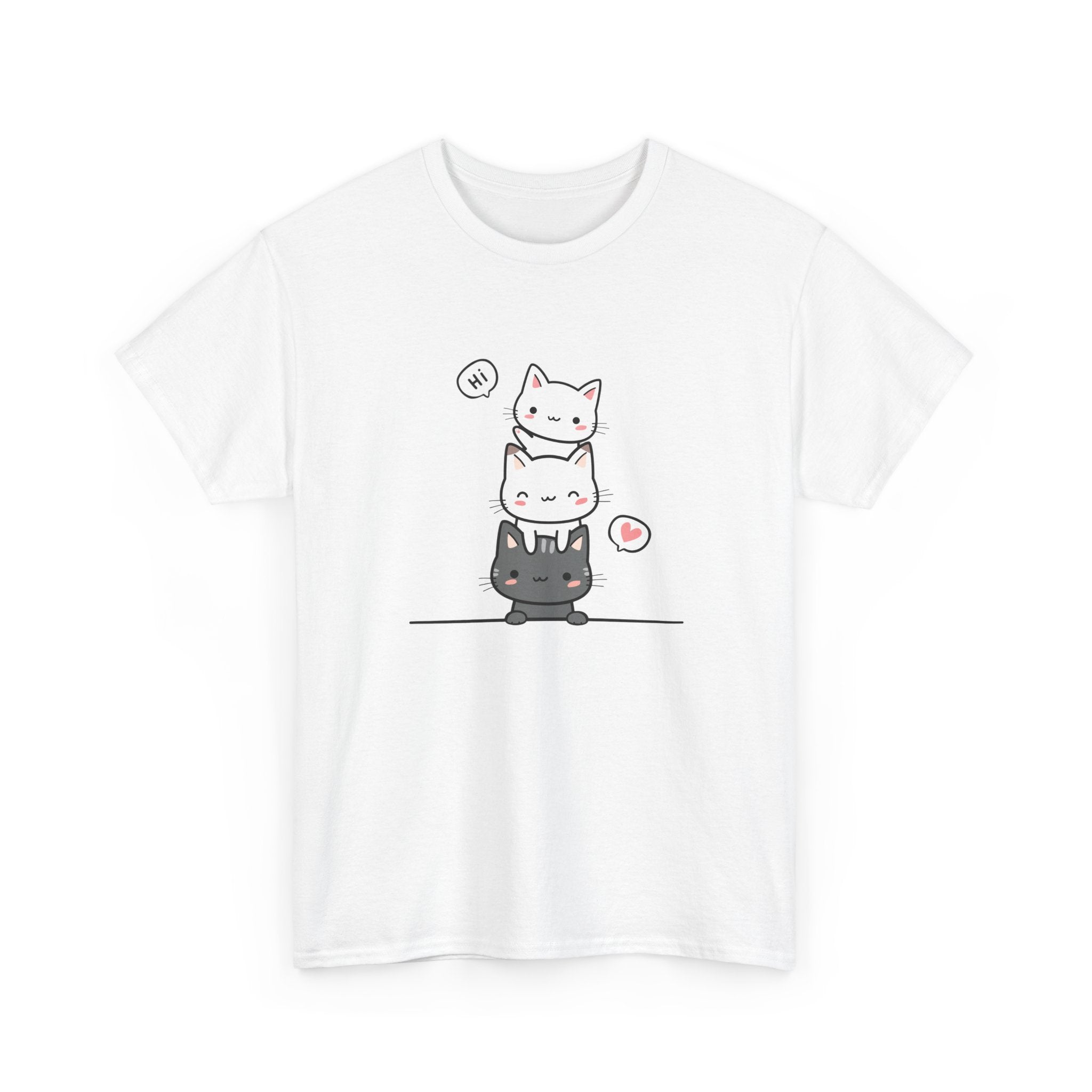 Cute Stacked Cats T-Shirt — Kawaii Cat Tower Tee