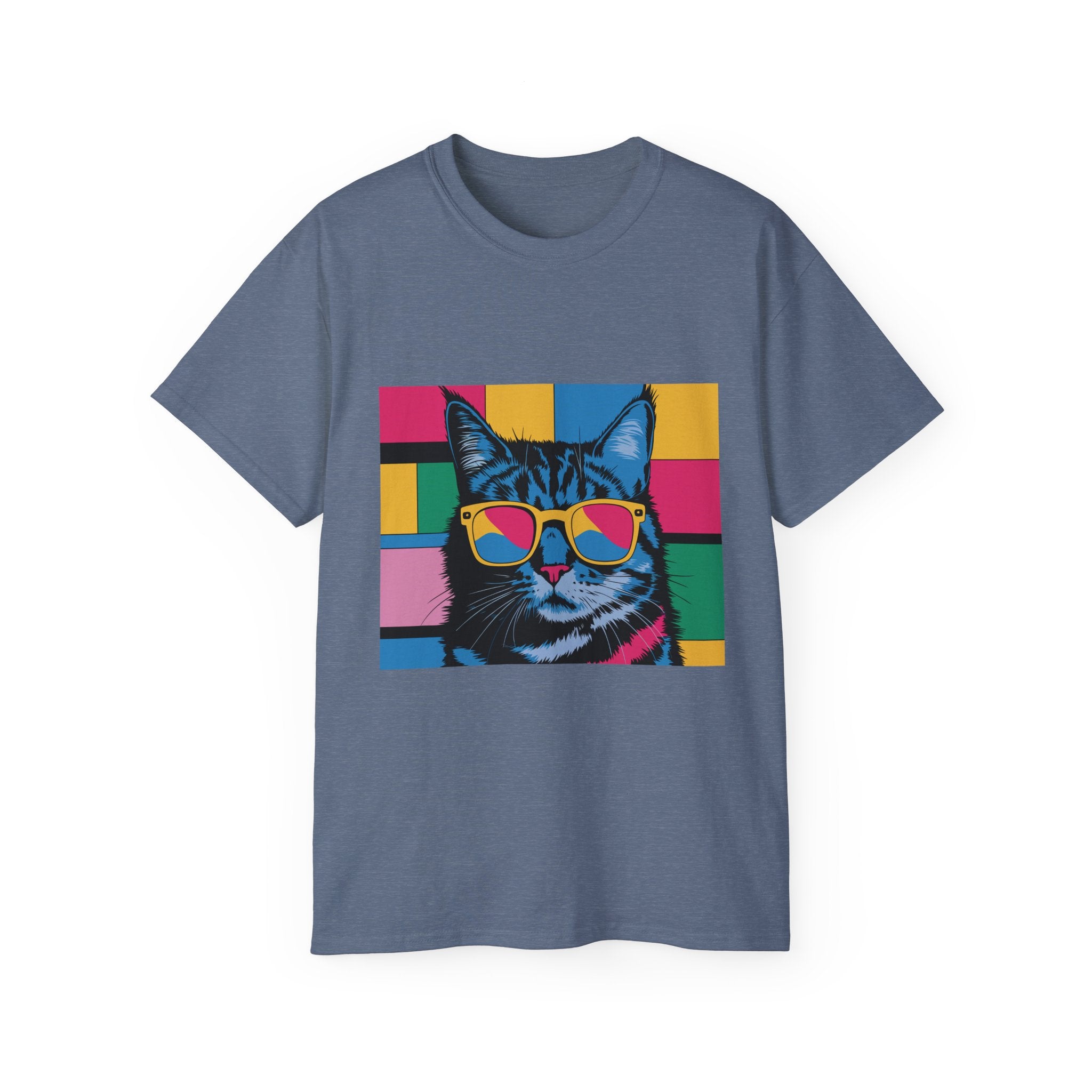 Retro Pop Art Cat T-Shirt — Cool Cat with Sunglasses Graphic Tee