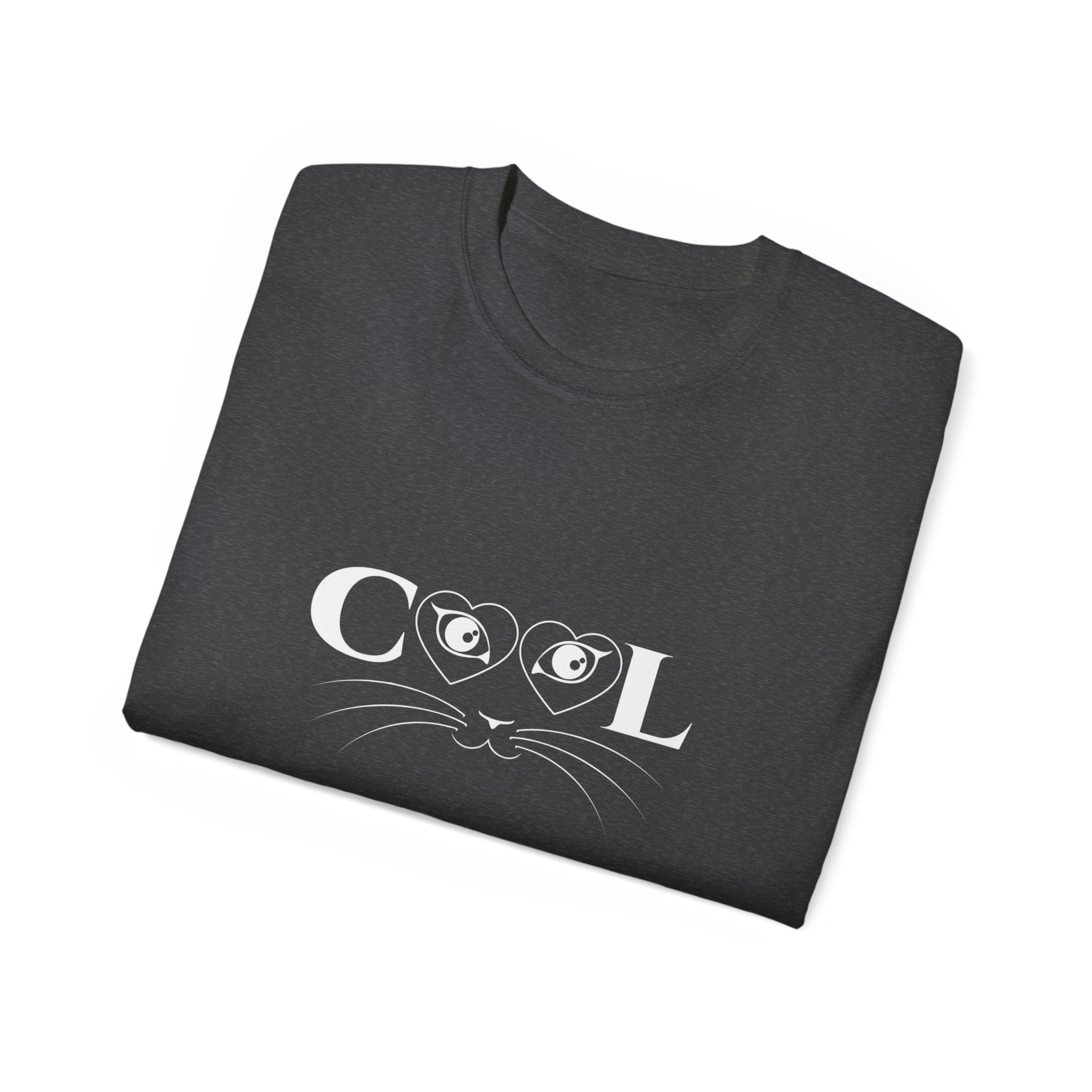 Cool Cat T-Shirt — Cute Cat Eyes & Whiskers Graphic Tee