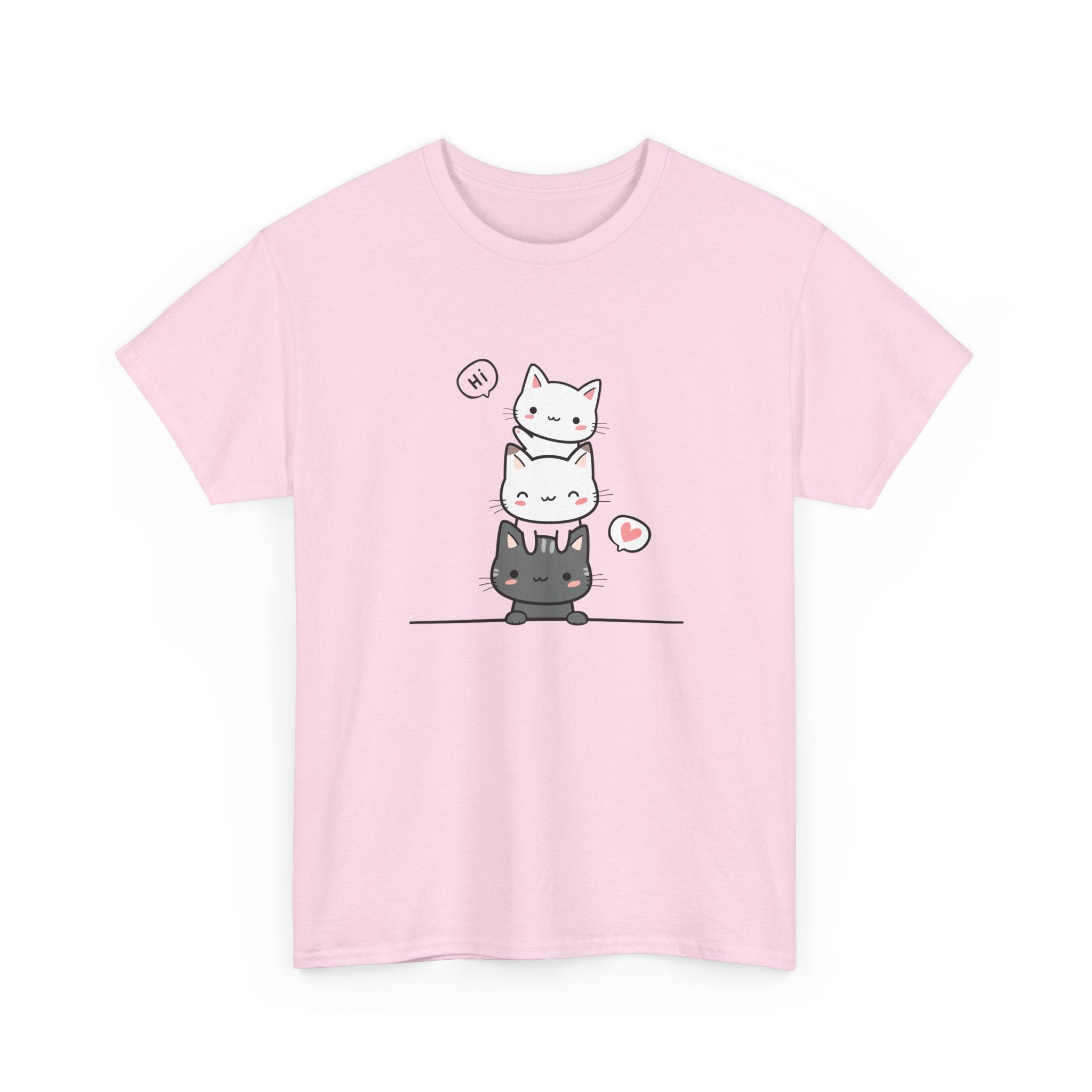Cute Stacked Cats T-Shirt — Kawaii Cat Tower Tee