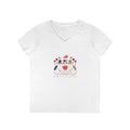 Cat Lover V-Neck T-Shirt – Two Cats & Heart Illustration, Cute Pet Mom Tee