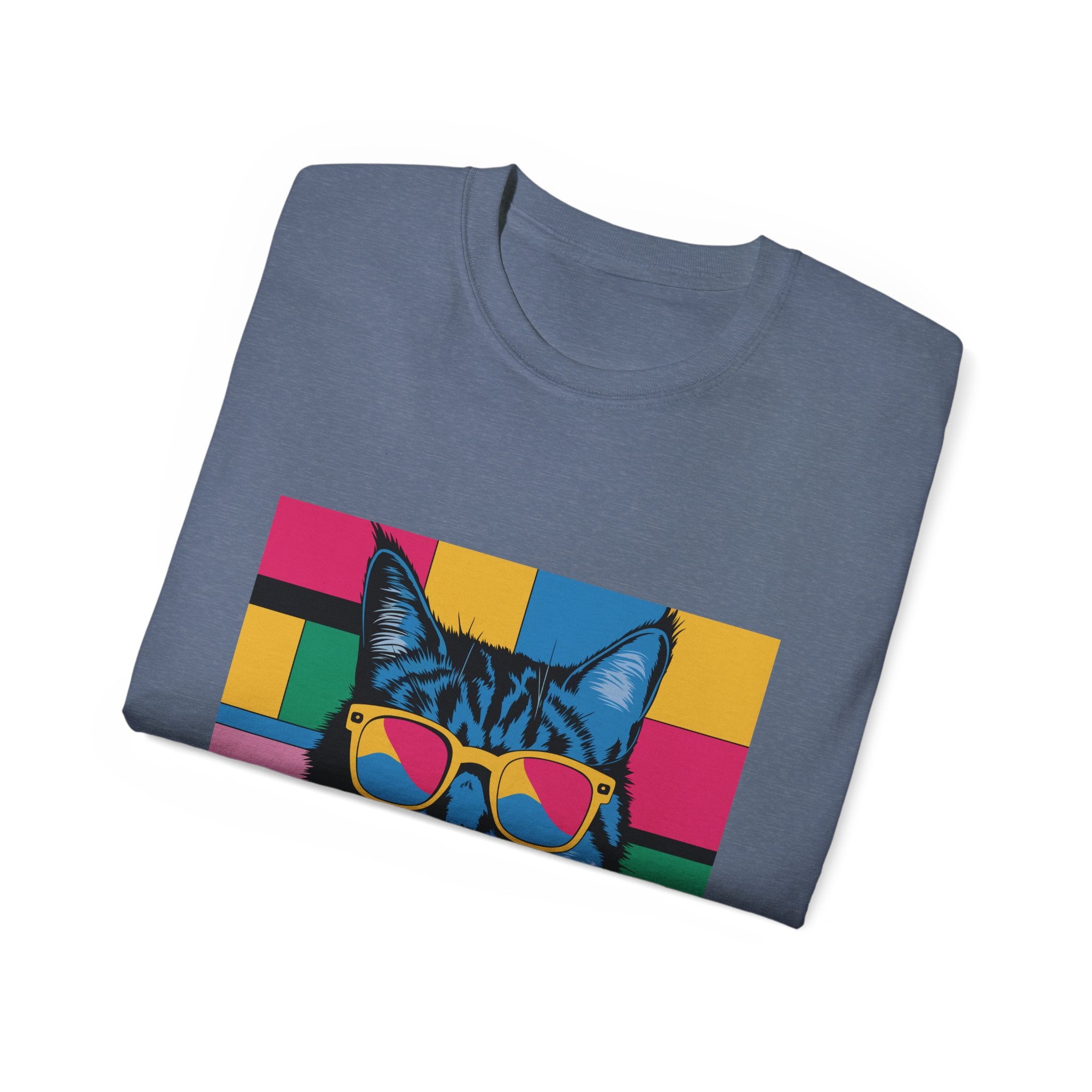 Retro Pop Art Cat T-Shirt — Cool Cat with Sunglasses Graphic Tee