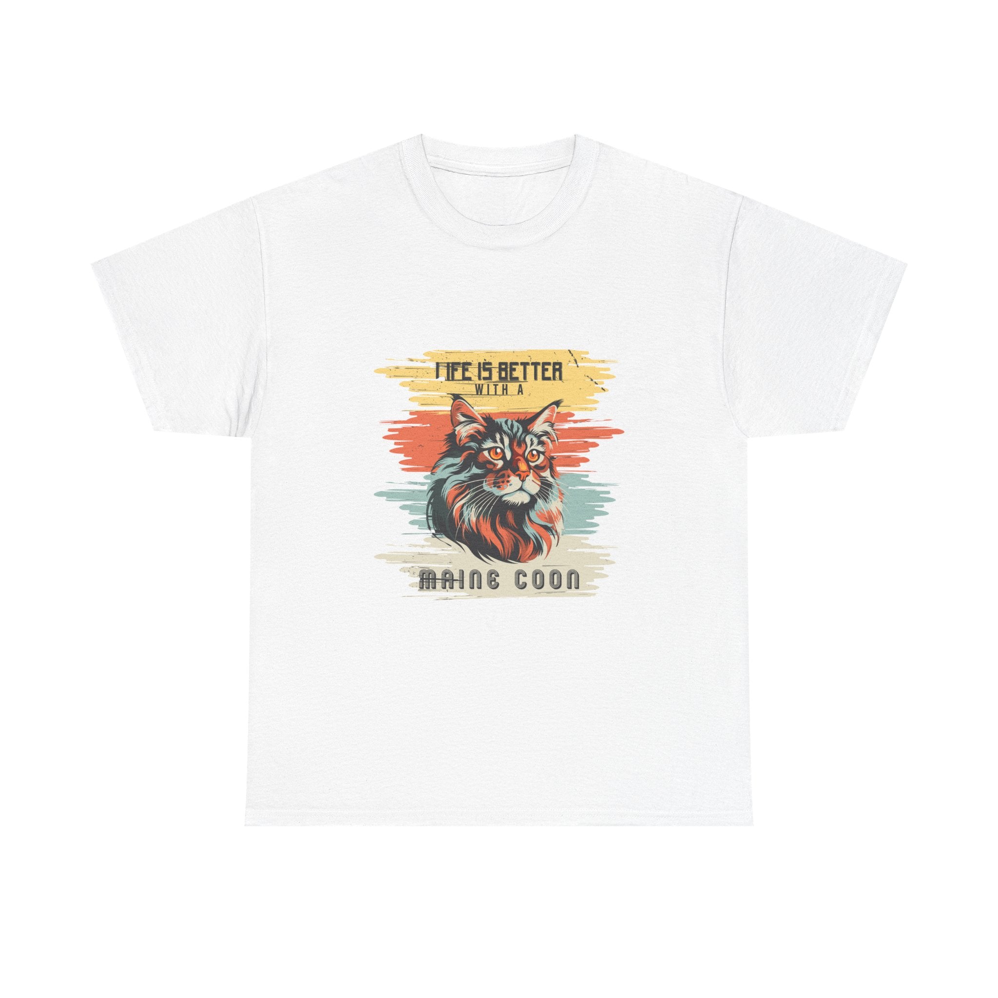 Maine Coon Cat T-Shirt — "Life Is Better With A Maine Coon" Vintage Graphic Tee