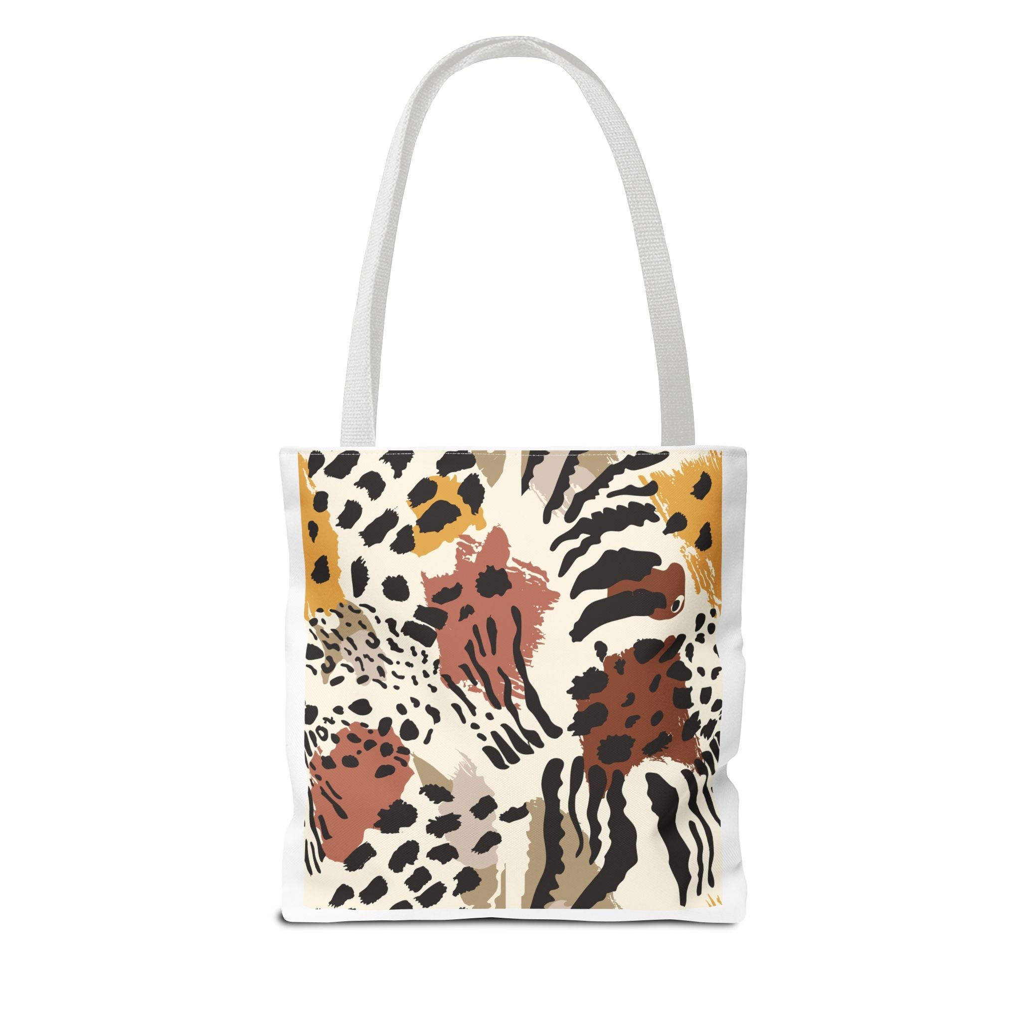 Neutral Abstract Safari Animal Print Tote Bag — All-Over-Print