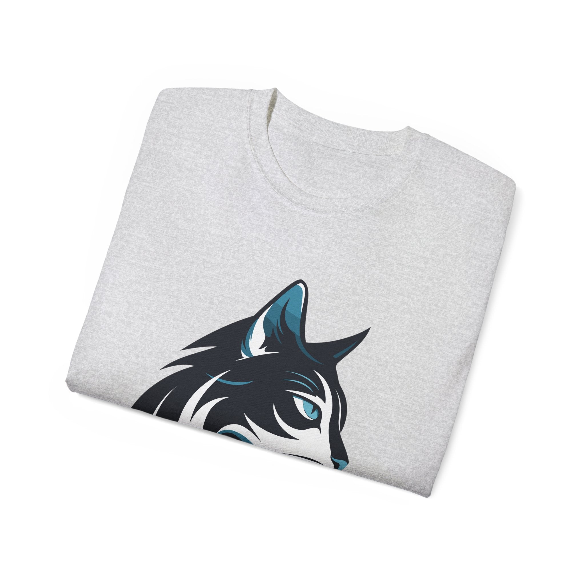 Cat Head Graphic Tee — Stylized Feline Profile Shirt
