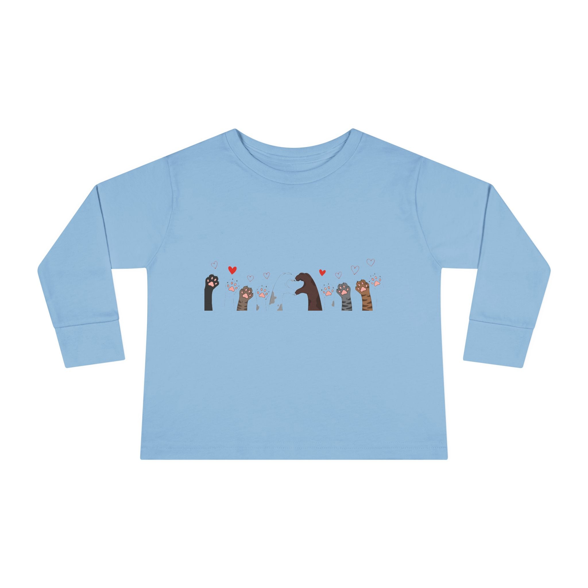 Toddler Tee — Cute Otter Family Long Sleeve Shirt (Hearts)