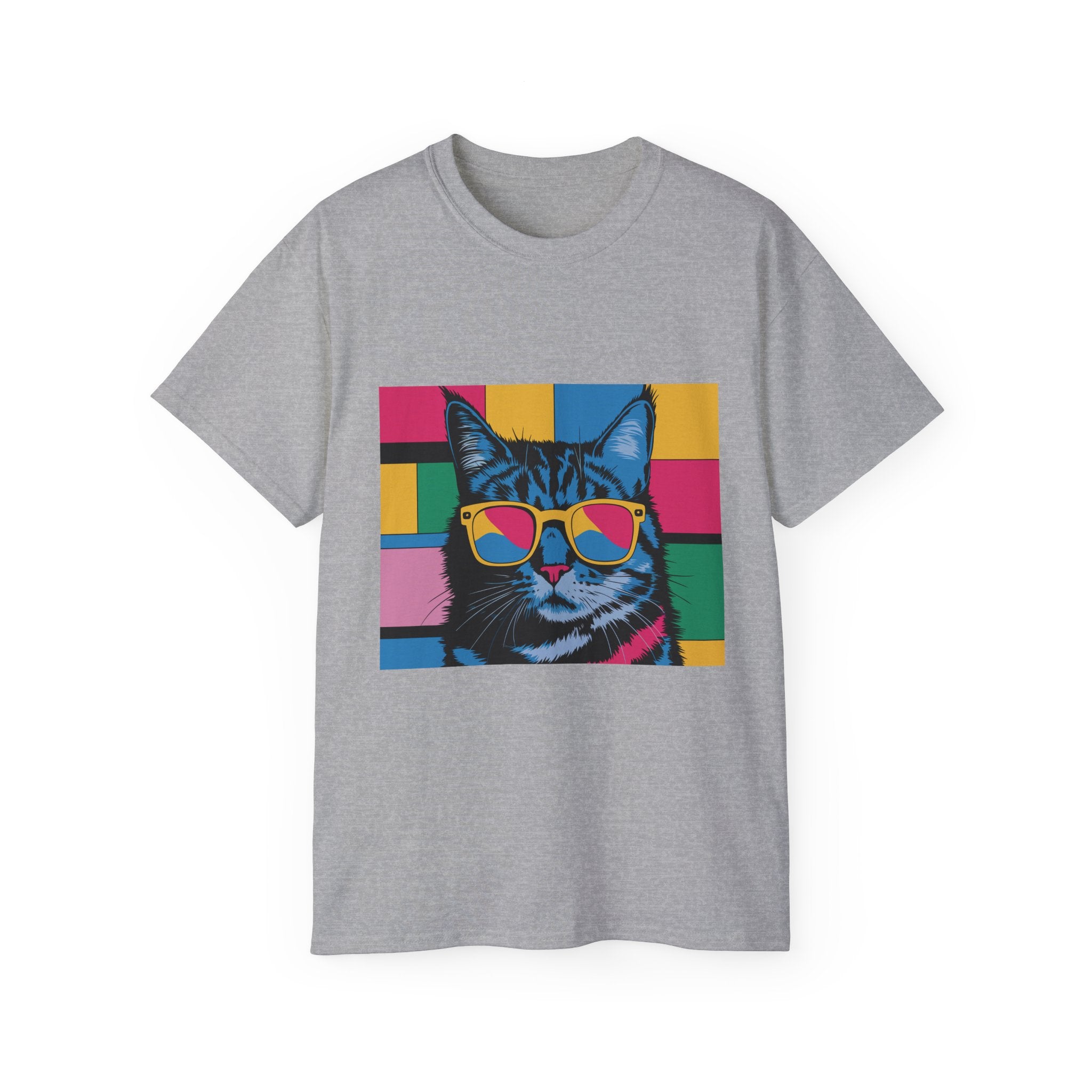Retro Pop Art Cat T-Shirt — Cool Cat with Sunglasses Graphic Tee