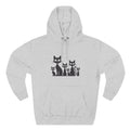 Cat Family Fleece Hoodie — Cute Black Cat Graphic Pullover