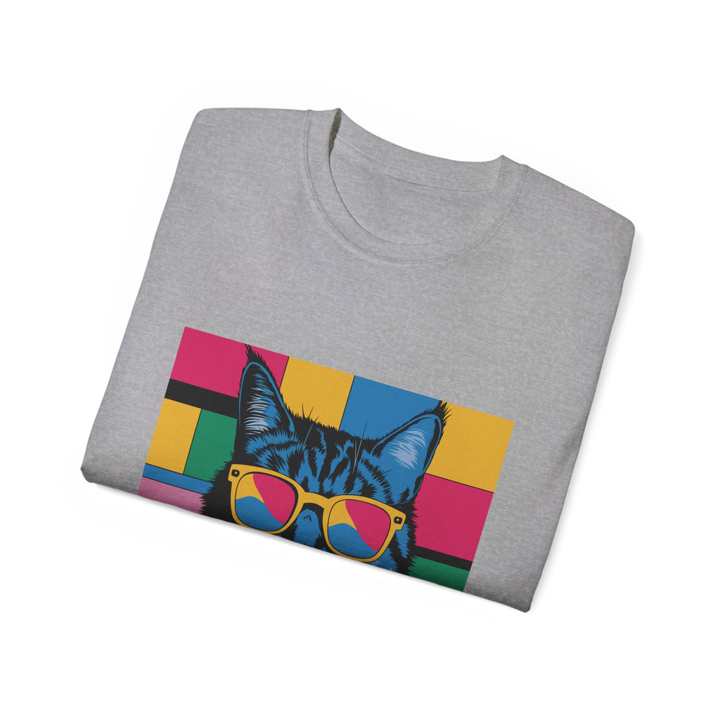 Retro Pop Art Cat T-Shirt — Cool Cat with Sunglasses Graphic Tee