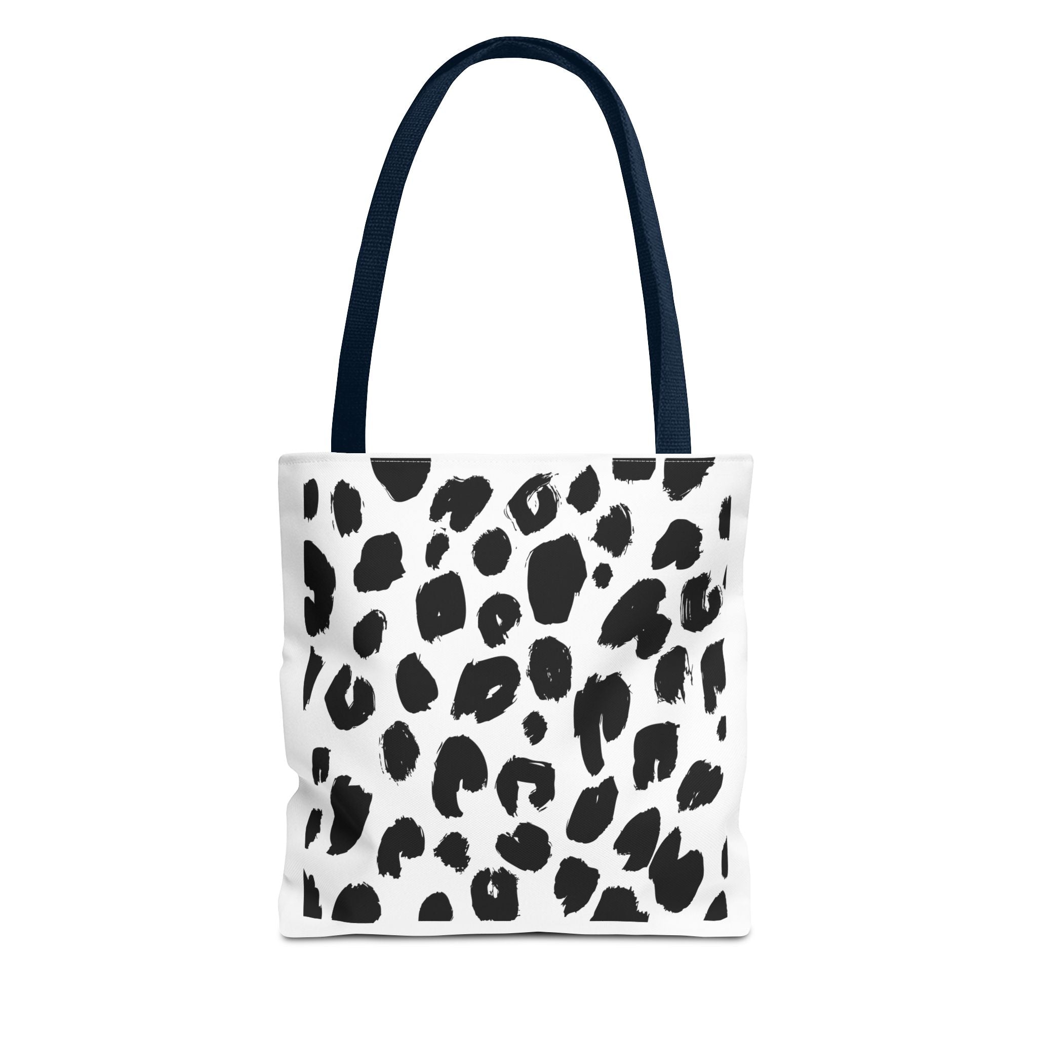 Leopard Spot Black & White Tote Bag — Chic Animal Print All-Over Tote