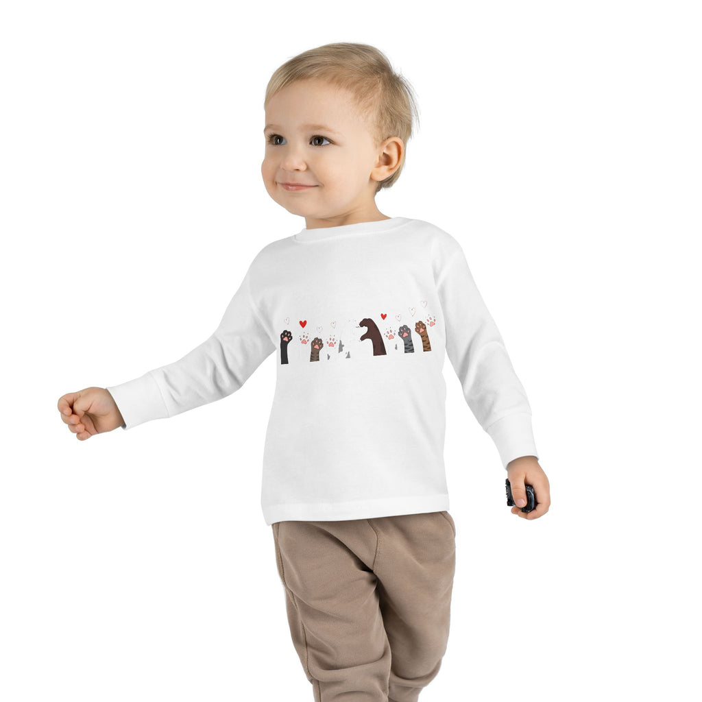 Toddler Tee — Cute Otter Family Long Sleeve Shirt (Hearts)