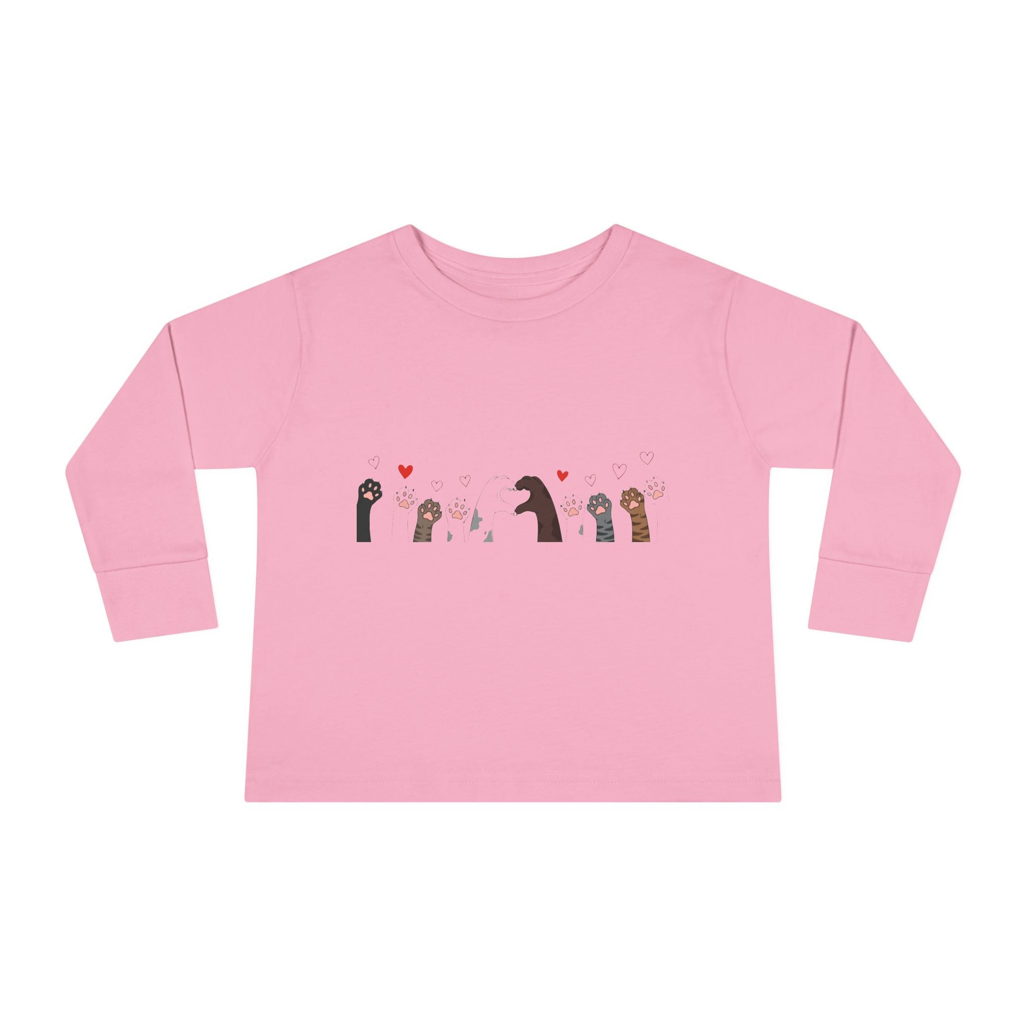 Toddler Tee — Cute Otter Family Long Sleeve Shirt (Hearts)