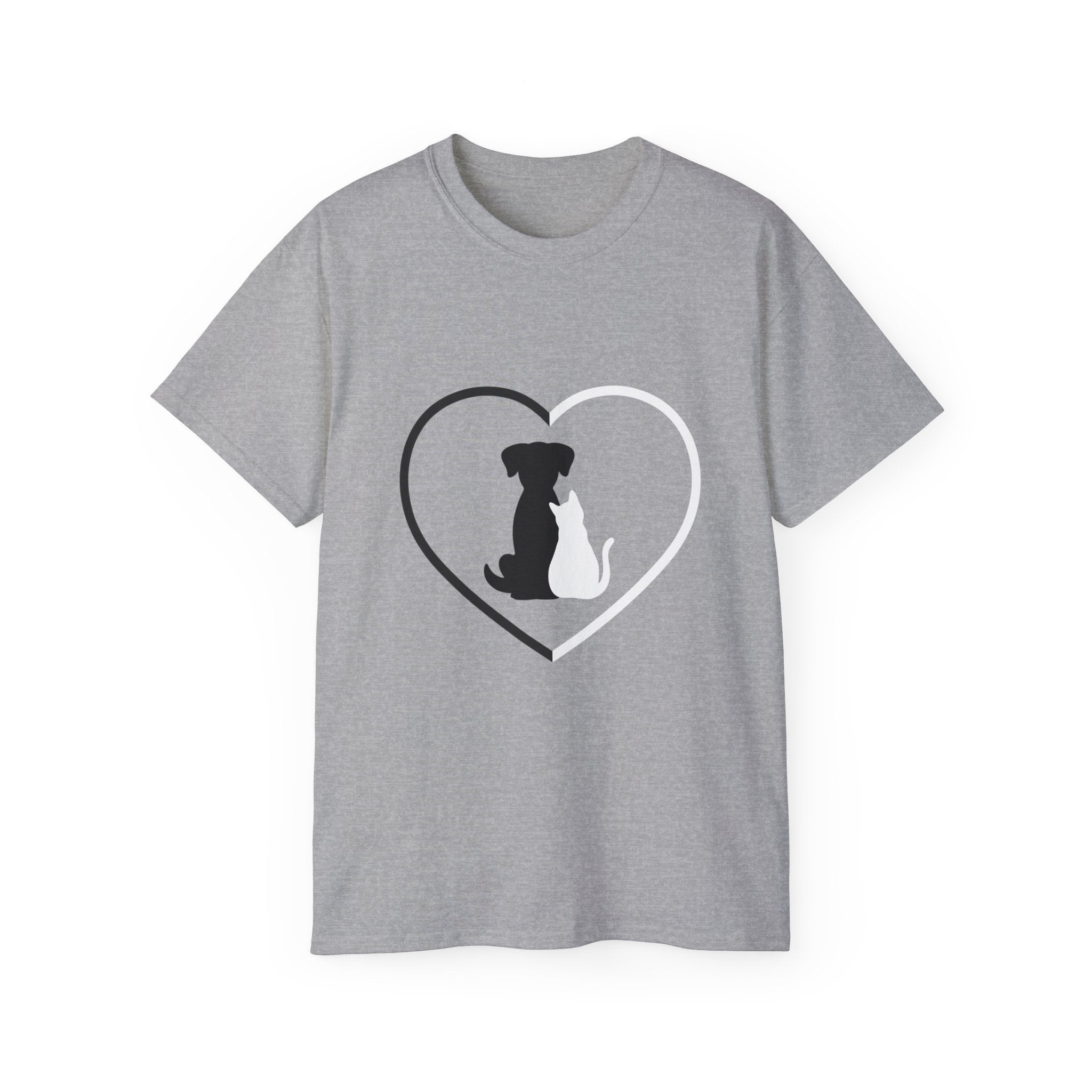 Dog & Cat Heart T-Shirt — Pet Lover Tee