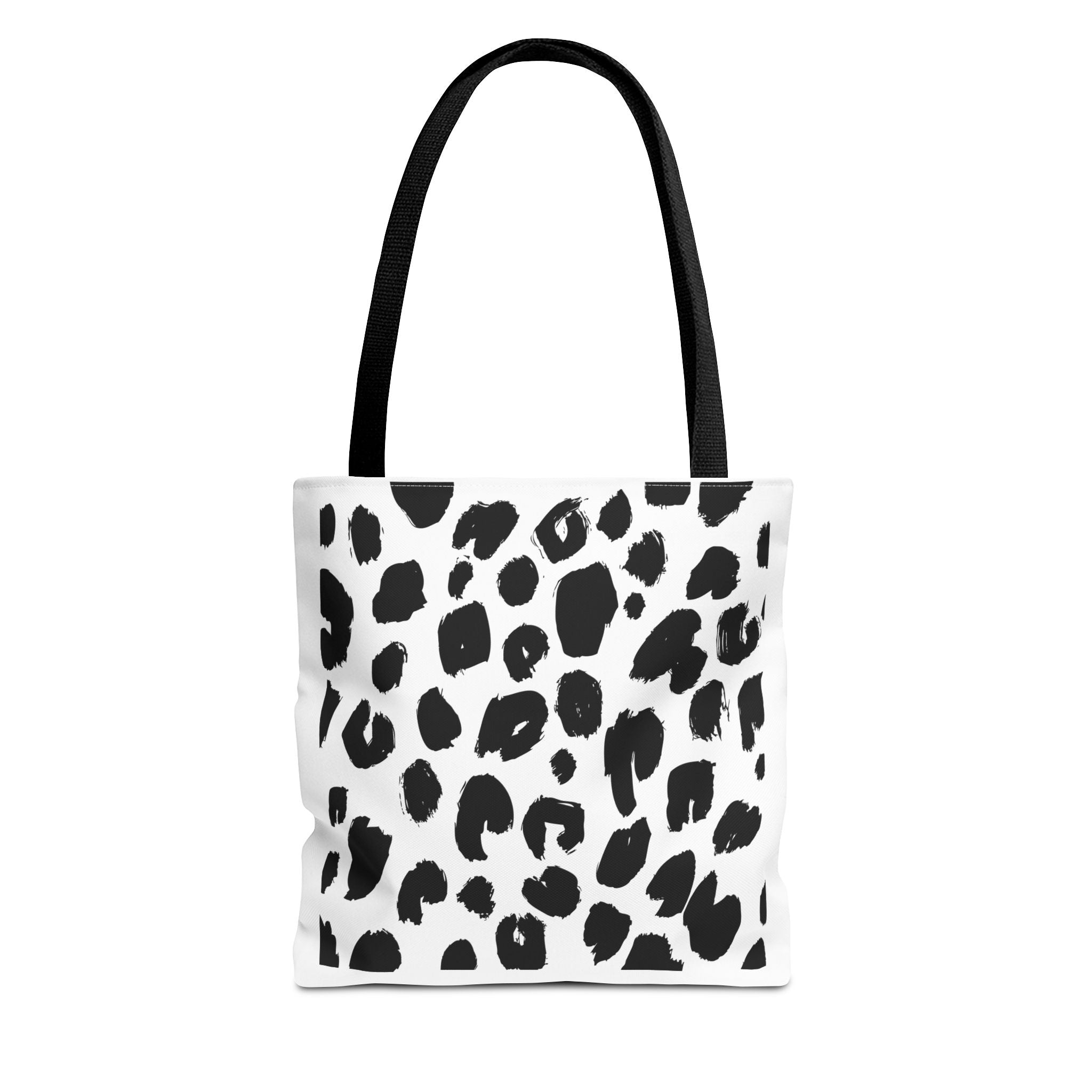 Leopard Spot Black & White Tote Bag — Chic Animal Print All-Over Tote