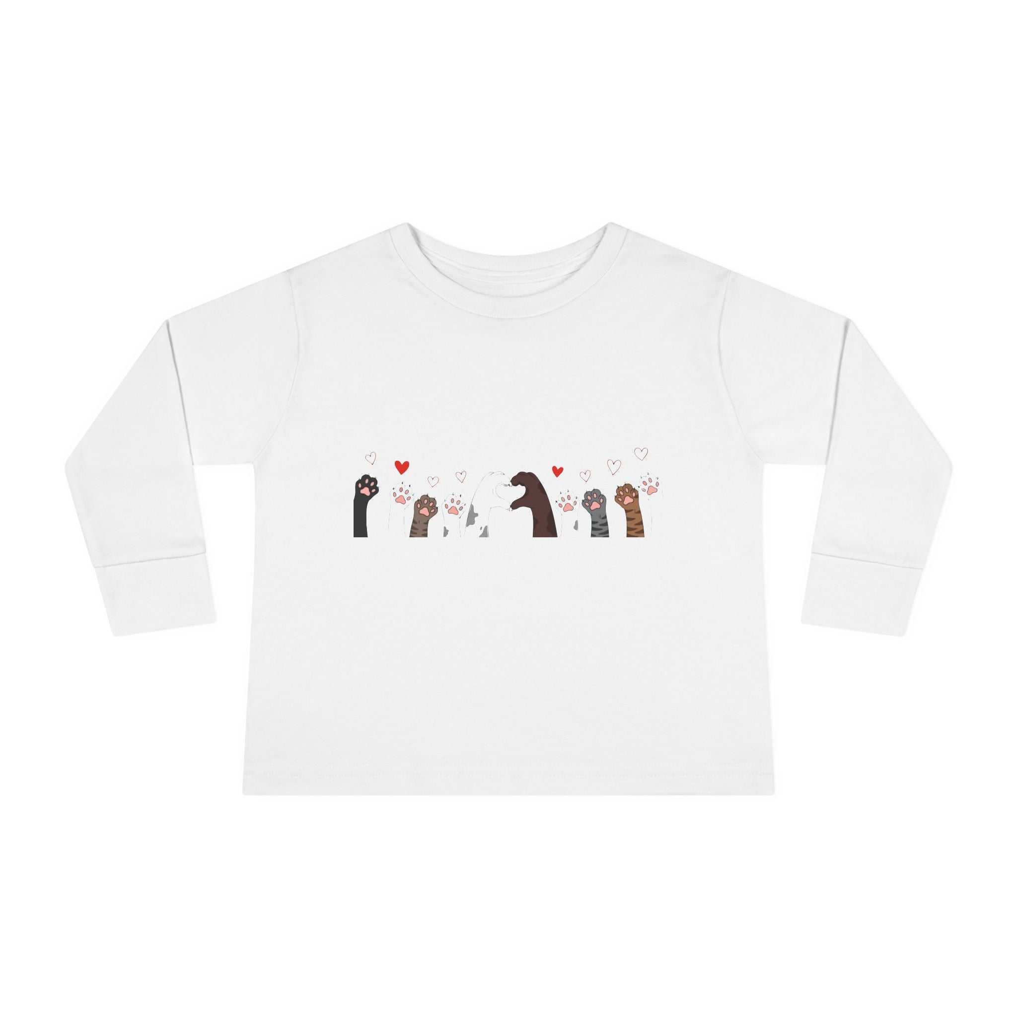 Toddler Tee — Cute Otter Family Long Sleeve Shirt (Hearts)