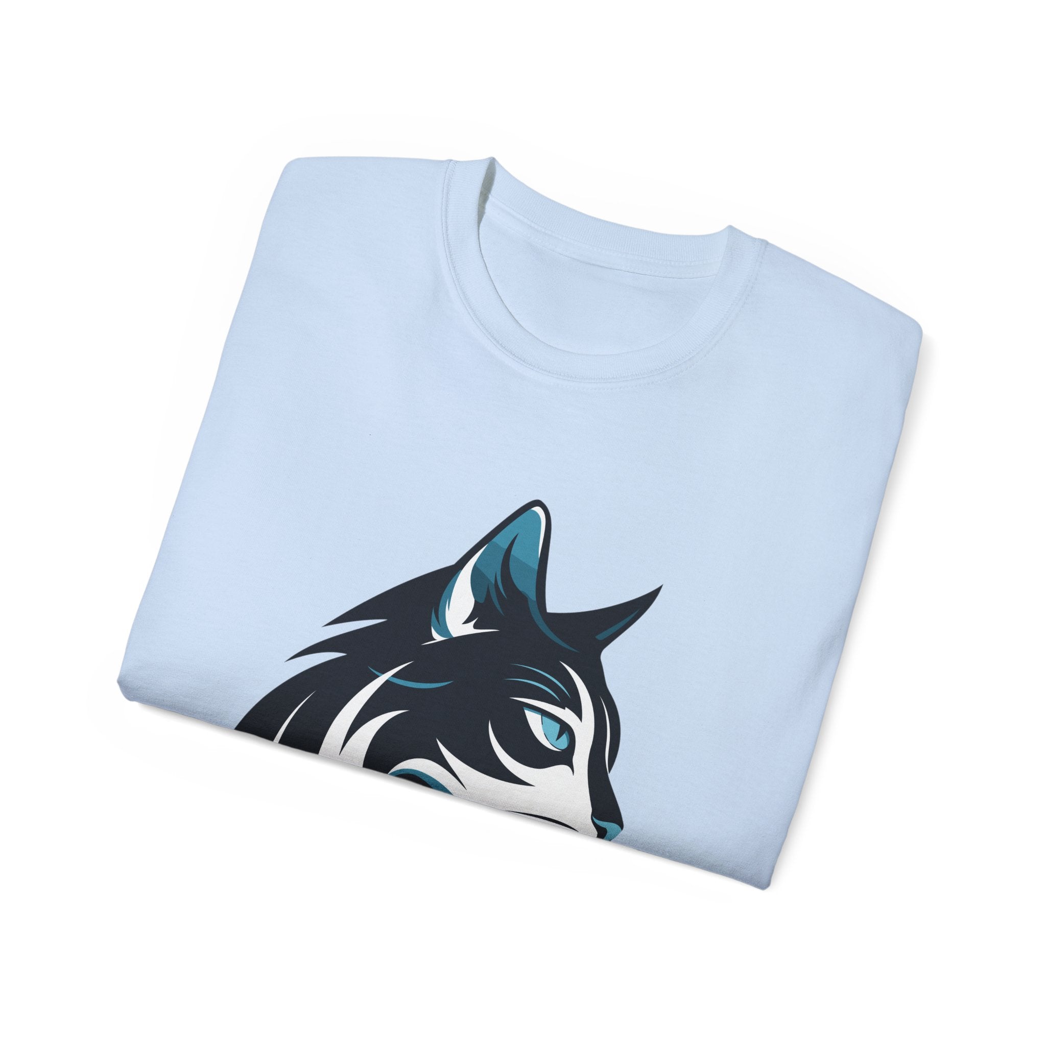 Cat Head Graphic Tee — Stylized Feline Profile Shirt
