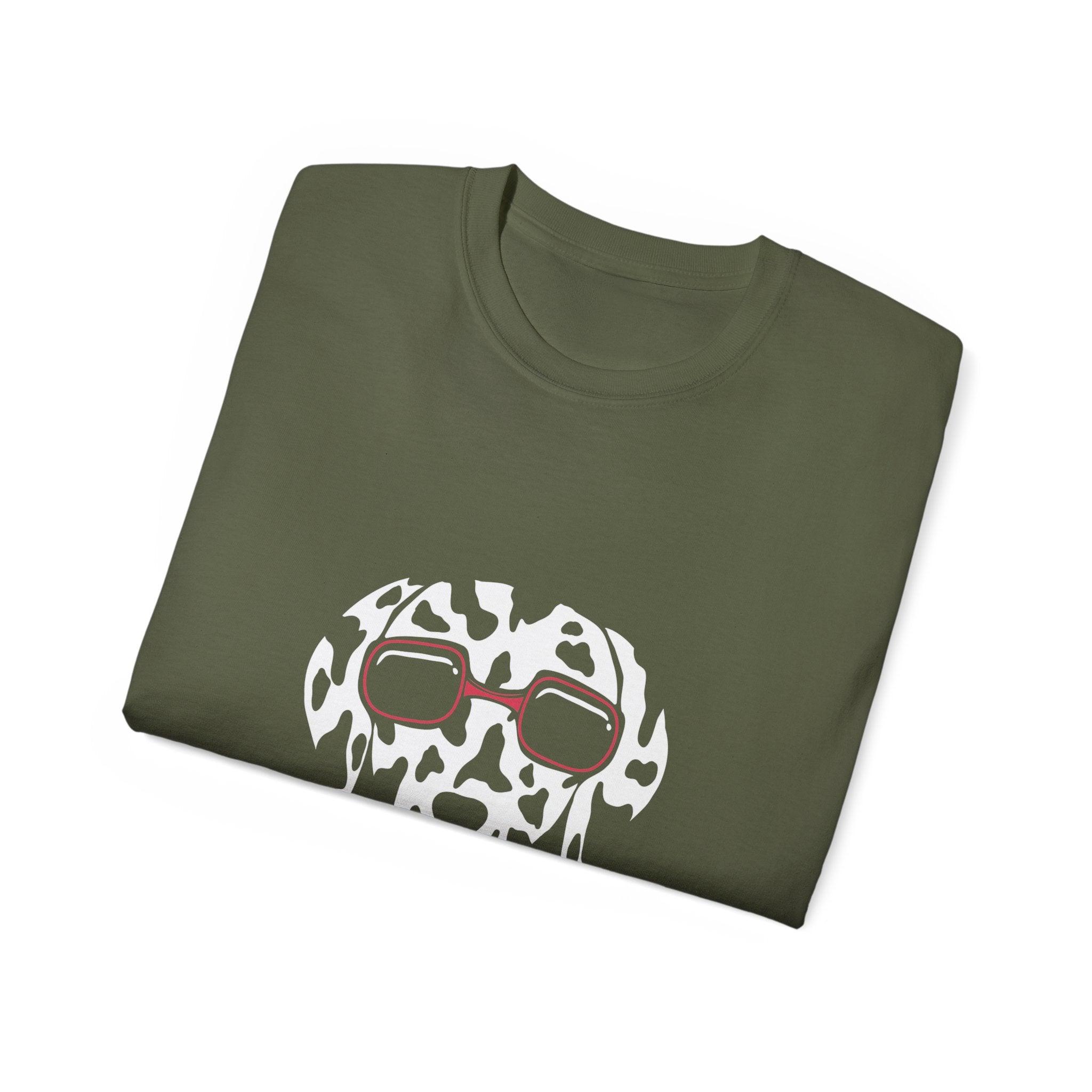Dalmatian Sunglasses T‑Shirt — Fun Dog Face Tee