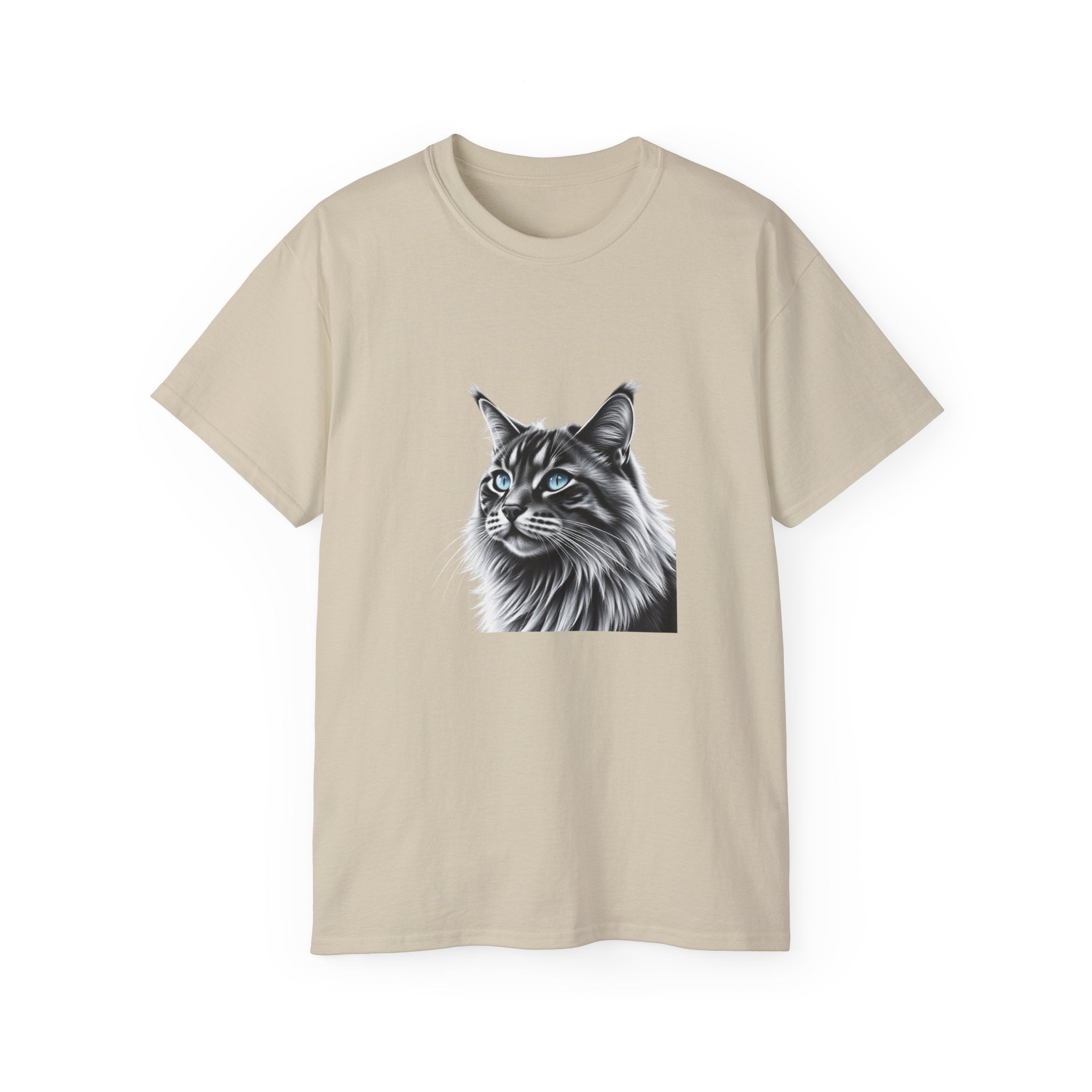 Cat Portrait T-Shirt - "Love My Maine Coon" Graphic Tee