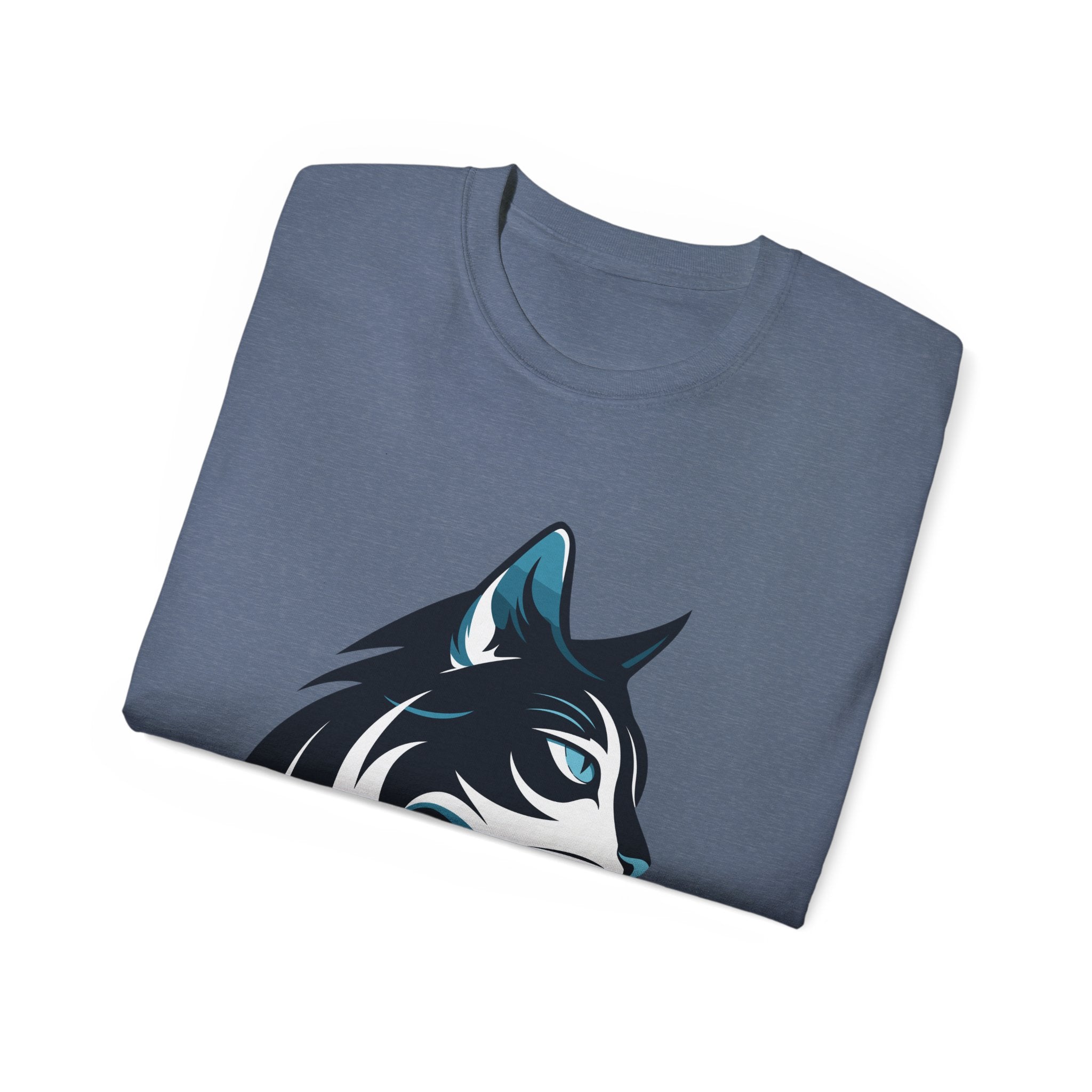 Cat Head Graphic Tee — Stylized Feline Profile Shirt