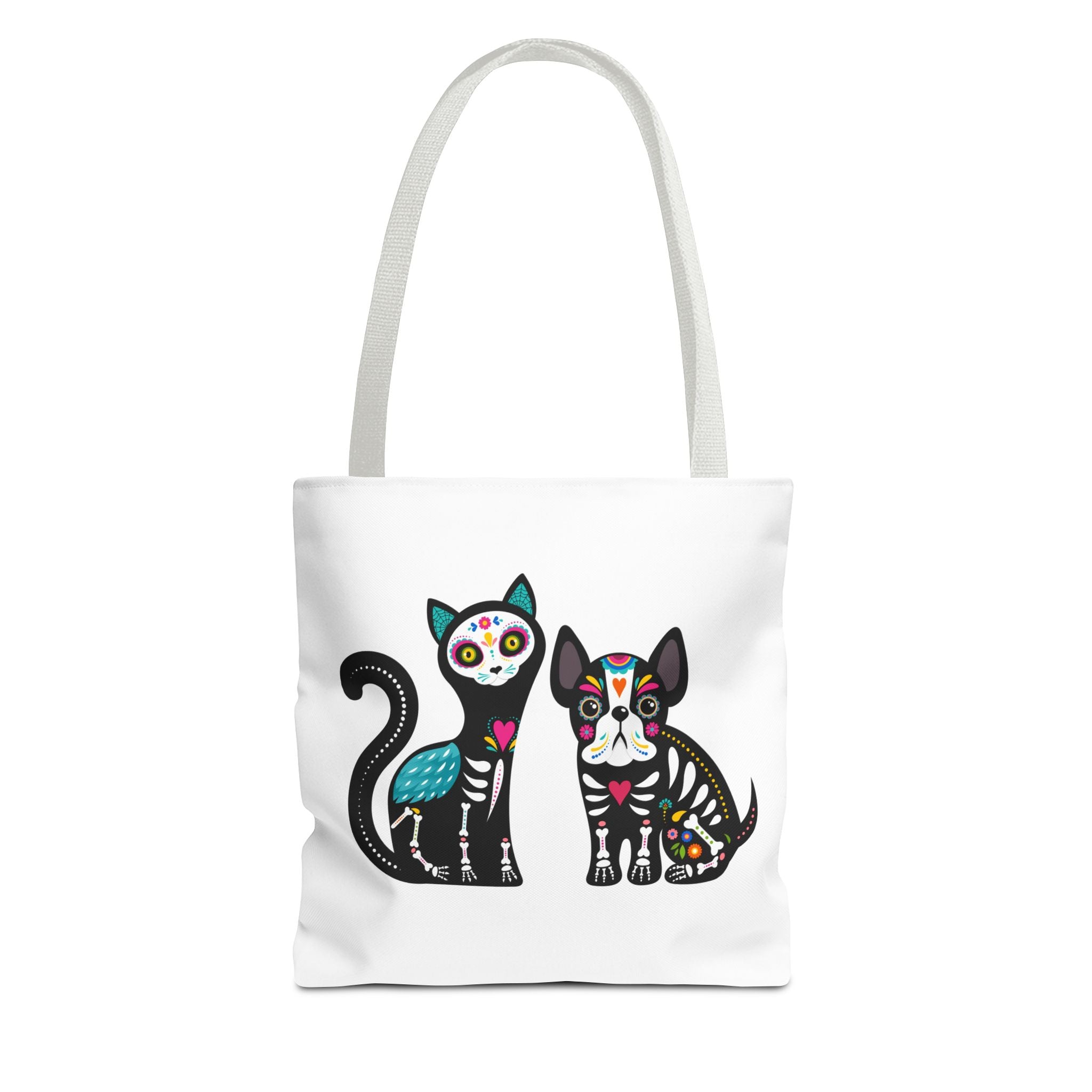 Day of the Dead Pet Tote Bag — Sugar Skull Cat & Dog Canvas Tote